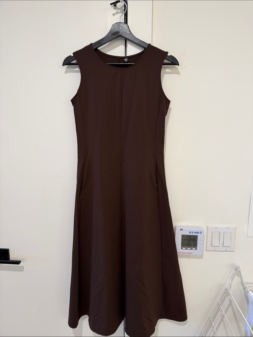 Classic Sleeveless Brown A-Line Dress